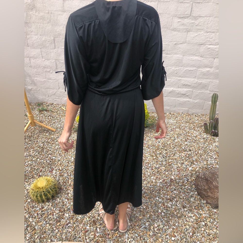 Vintage western retro bohemian black maxi dress - Picture 3 of 15